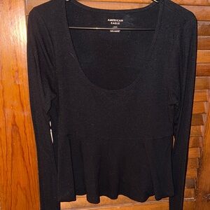 American Eagle Outfitters Black Long Sleeve Top